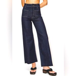 Zara ZW Collection High Waist Marine Straight Pocket Jeans - Blue, size 4